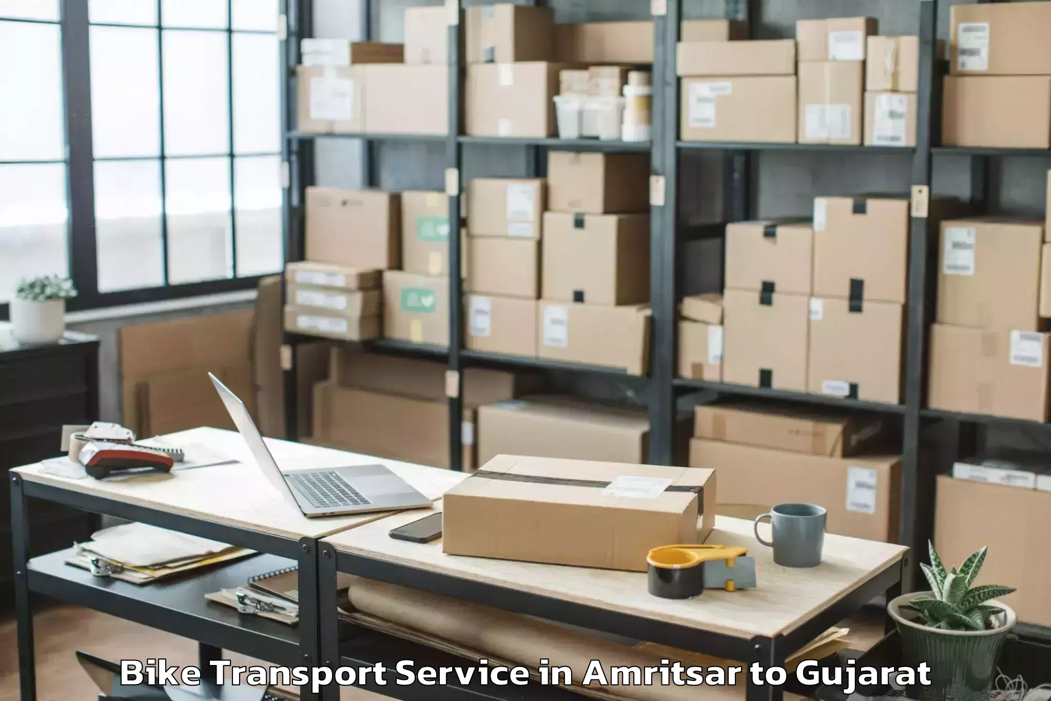 Quality Amritsar to Santrampur Bike Transport